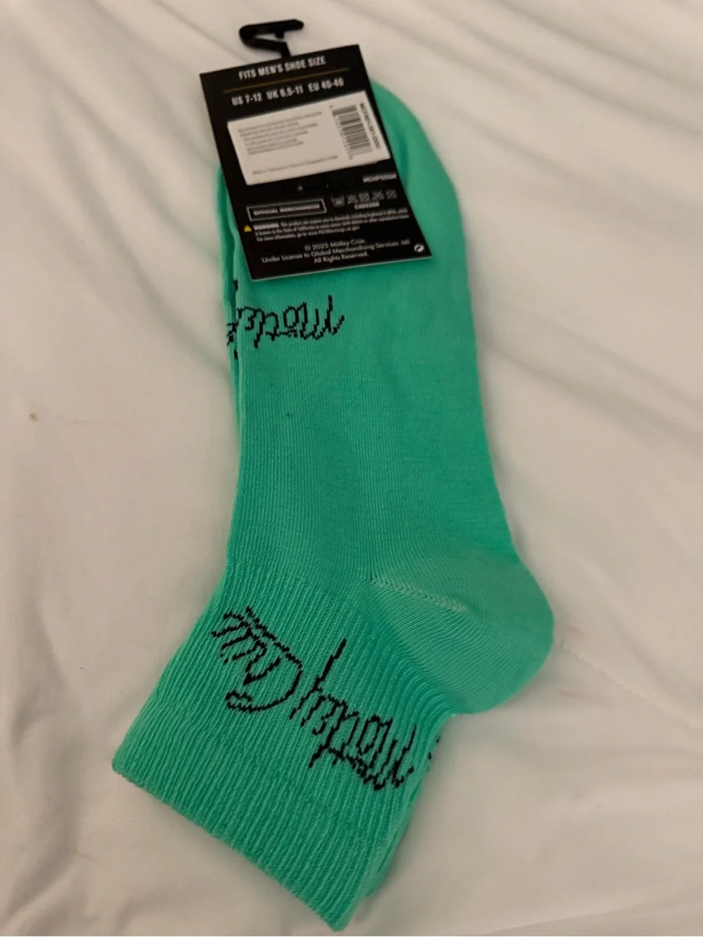 Novelty Motley Crue Aqua Crew Socks - Logo Design | OS
